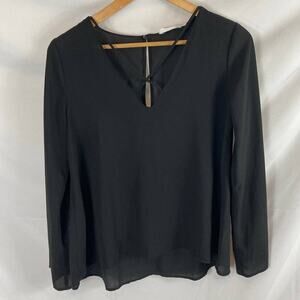 Lush Strappy V Neck Long Sleeve Blouse size xs